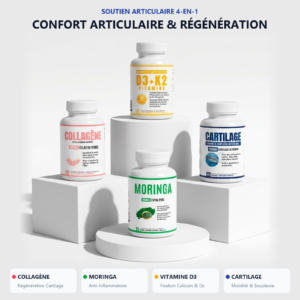 Pack cartilage de requin, vitamine D3, moringa et collagène marin VitalisPro