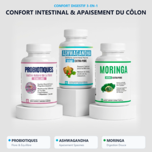 Pack côlon irritable VitalisPro : probiotiques, ashwagandha et moringa